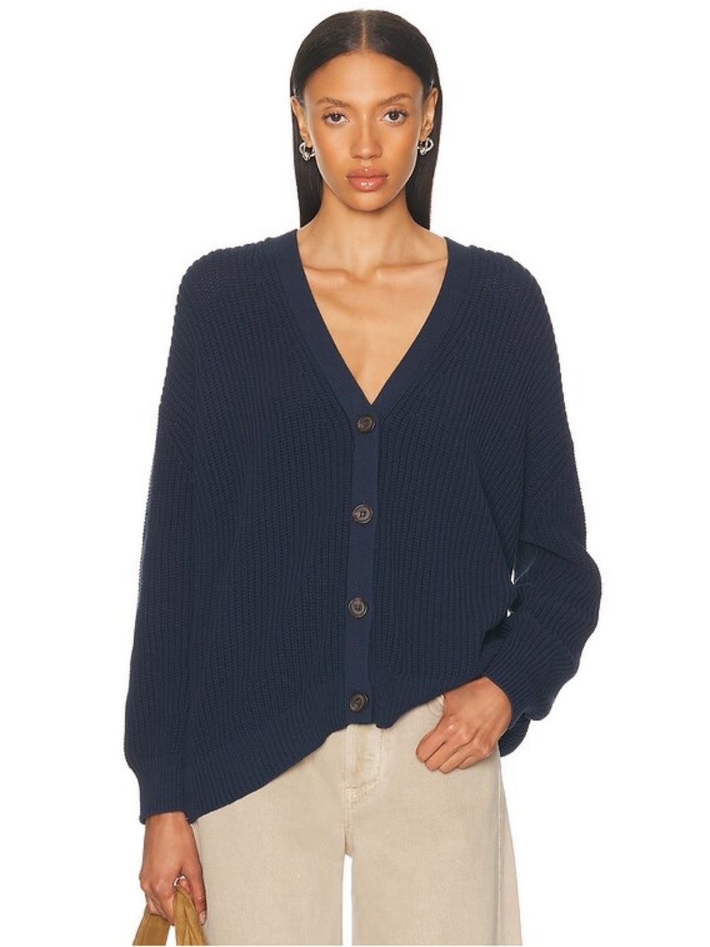 Jenni Kayne Cotton Cocoon V-Neck Cardigan - Navy - NWOT 🫐